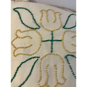 Vintage Shabby‎ Beaded Ruffle Throw Pillow 16x16" Beige